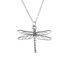 Pewter Dragonfly Pendant with Chain - 2686NP
